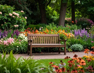 Colorful garden bench
