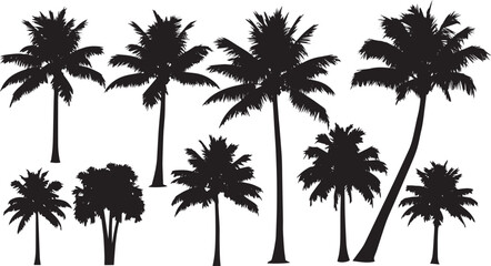 Obraz premium Palm Tree Silhouette Set