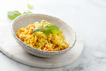 Saffron rice with vegetables