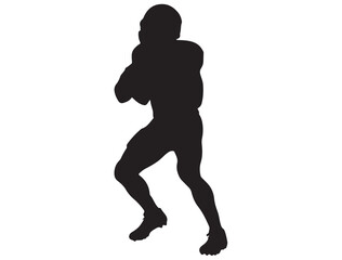 Fototapeta premium MALE AMERICAN FOOTBALL PLAYER SILHOUETTE