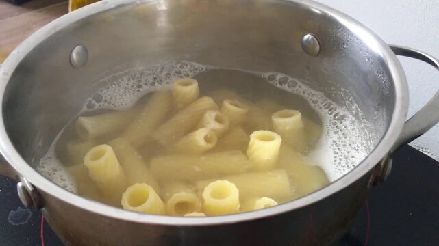 Close-up shot of making Italian pasta at home.