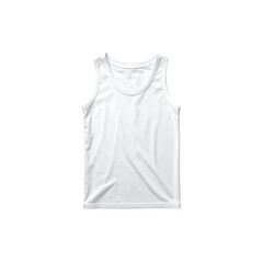 Clean white blank tank top for athletic wear on transparent background