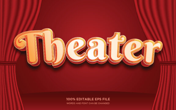 Theater 3d editable text style effect