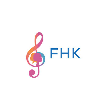 FHK &ldquo;Creative music logo with human silhouettes and treble clef in gradient colors, FHK Later Logo, modern artistic design isolated on white background&rdquo;
