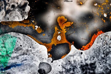 Mixed liquids in fluid colorful painting