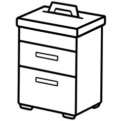  filing cabinet icon one line art 