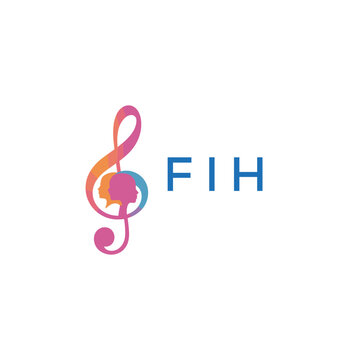 FIH &ldquo;Colorful music logo with human faces and treble clef design&rdquo; FIH Later Logo, &ldquo;Abstract music school logo with people and melody icon&rdquo;
