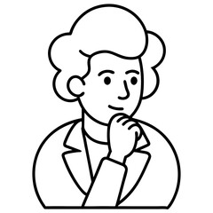 Fototapeta premium entrepreneur thinking icon one line art