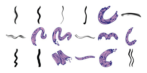 Abstract geometric shapes with vibrant color gradients and clean lines isolated on white background