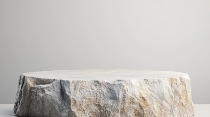 Pastel stone Podium background. Beige Concrete Material place for the product Display Presentation. Kitchen, cosmetics, jewellery podium advertising mockup photography in luxury style.