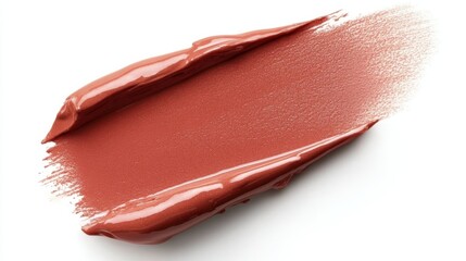 A Beautifully Crafted Sample of Creamy Peach Lipstick Showcasing a Smooth Texture and Elegant Finish