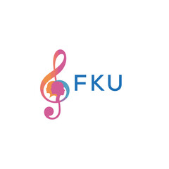 Obraz premium FKU “Colorful music logo with human faces and treble clef design” FKU Later Logo, “Abstract music school logo with people and melody icon” 