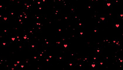 Abstract heart confetti on black