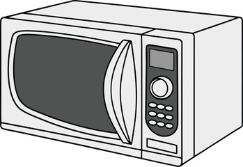 Fototapeta premium Microwave Oven Design in Real Color. Real Color Microwave Oven Illustration with High Detail. Realistic Kitchen Microwave Appliance with Clean Background. Colorful Microwave Oven Design for Cooking