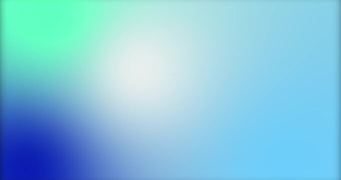 Abstract blurred cyan teal blue green soft gradient cycle slow motion background loop. Color gradient ombre blend. Smooth transition. Bright light glow shimmer neon metallic. Noise grain texture blur