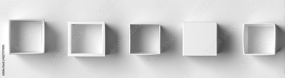 Poster empty white square boxes arranged in a row