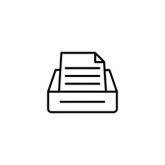 Vector art of document tray with paper isolated on white background