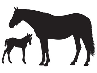 MARE AND FOAL SILHOUETTE