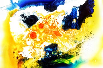 Mixed liquids in fluid colorful painting