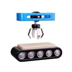 Conveyor belt 3d render icons