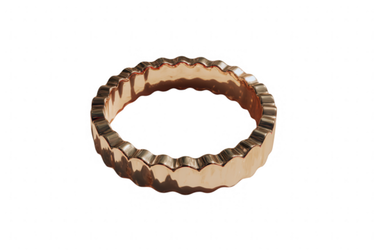 Rose gold ring with scalloped band