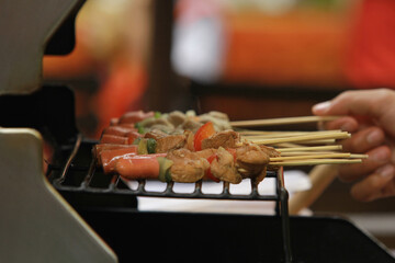 grilled meat on the grill
