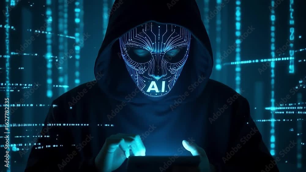 Aufkleber ai hacker cyber security artificial intelligence data breach technology online safety threat 100