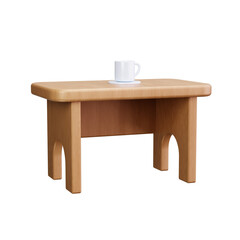 Coffee table 3d render icons