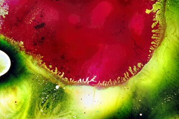 Mixed liquids in fluid colorful painting