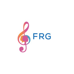 Obraz premium FRG “Colorful music logo with human faces and treble clef design” FRG Later Logo, “Abstract music school logo with people and melody icon” 