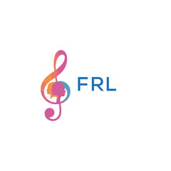 Fototapeta premium FRL “Colorful music logo with human faces and treble clef design” FRL Later Logo, “Abstract music school logo with people and melody icon” 