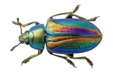 Close-up of iridescent beetle, vibrant colors