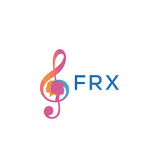 FRX “Colorful music logo with human faces and treble clef design” FRX Later Logo, “Abstract music school logo with people and melody icon”
