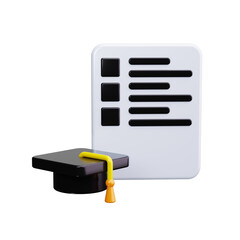 graduation 3d render icons