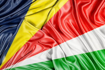 Waving national flag of Seychelles, 3D illustration.