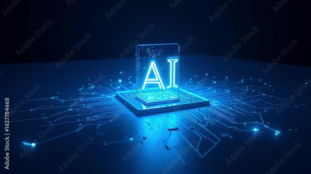 Aufkleber ai artificial intelligence technology future innovation digital transformation concept chip data 3d