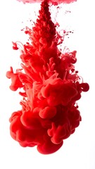 Abstract red ink swirling in water