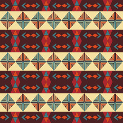 Native American geometric seamless pattern. Colorful ethnic illustration design for fabric, textile, blanket, rug, carpet, and fashion,300dpi