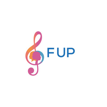 FUP &ldquo;Colorful music logo with human faces and treble clef design&rdquo; FUP Later Logo, &ldquo;Abstract music school logo with people and melody icon&rdquo;
