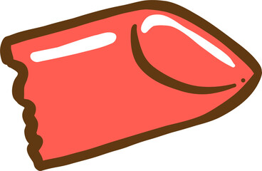 Messy Coquette, Cute red Broken lipstick head Doodle Hand Drawn