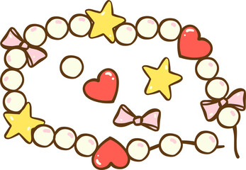 Messy Coquette, Cute retro scattered necklace broken Doodle Hand Drawn