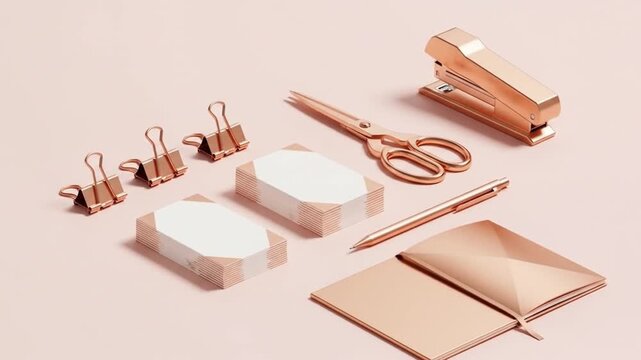 Rose Gold Stationery Set: Minimalist, Modern Design