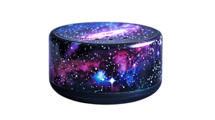 Cosmic Harmony: Celestial Bluetooth Speaker on white background