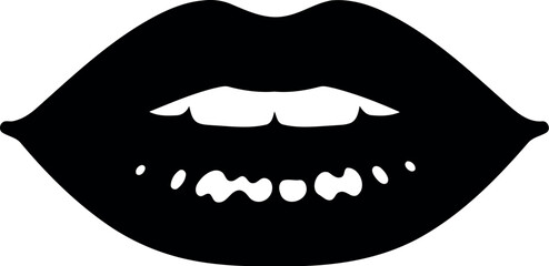 Black glossy lips silhouette
