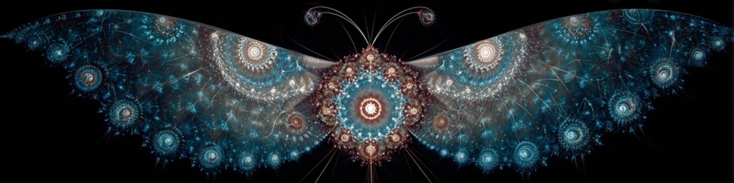 Mariposa fractal: espirales y patrones sim&eacute;tricos