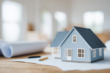 House Model and Architectural Blueprints for Home Planning