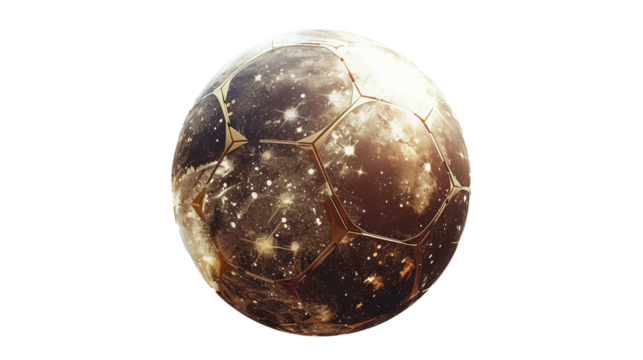 Celestial Football with Unique Patterns on white background