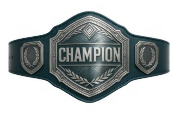Championship belt isolated on transparent background, representing victory, triumph, and the pinnacle of success in competition
