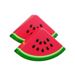 watermelon 3d render icons