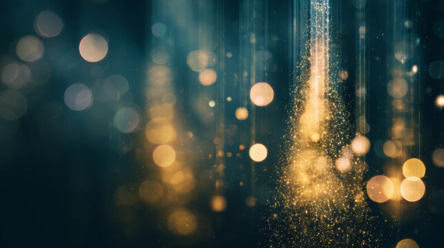 Background of Christmas red retro film overly, image with scratch, dust and light leaks. Xmas lens flare holographic effect background.Glowing glotter bokeh winter holidys aesthetic